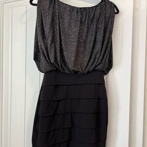 Enfocus Studio Shimmering Black Mini Dress